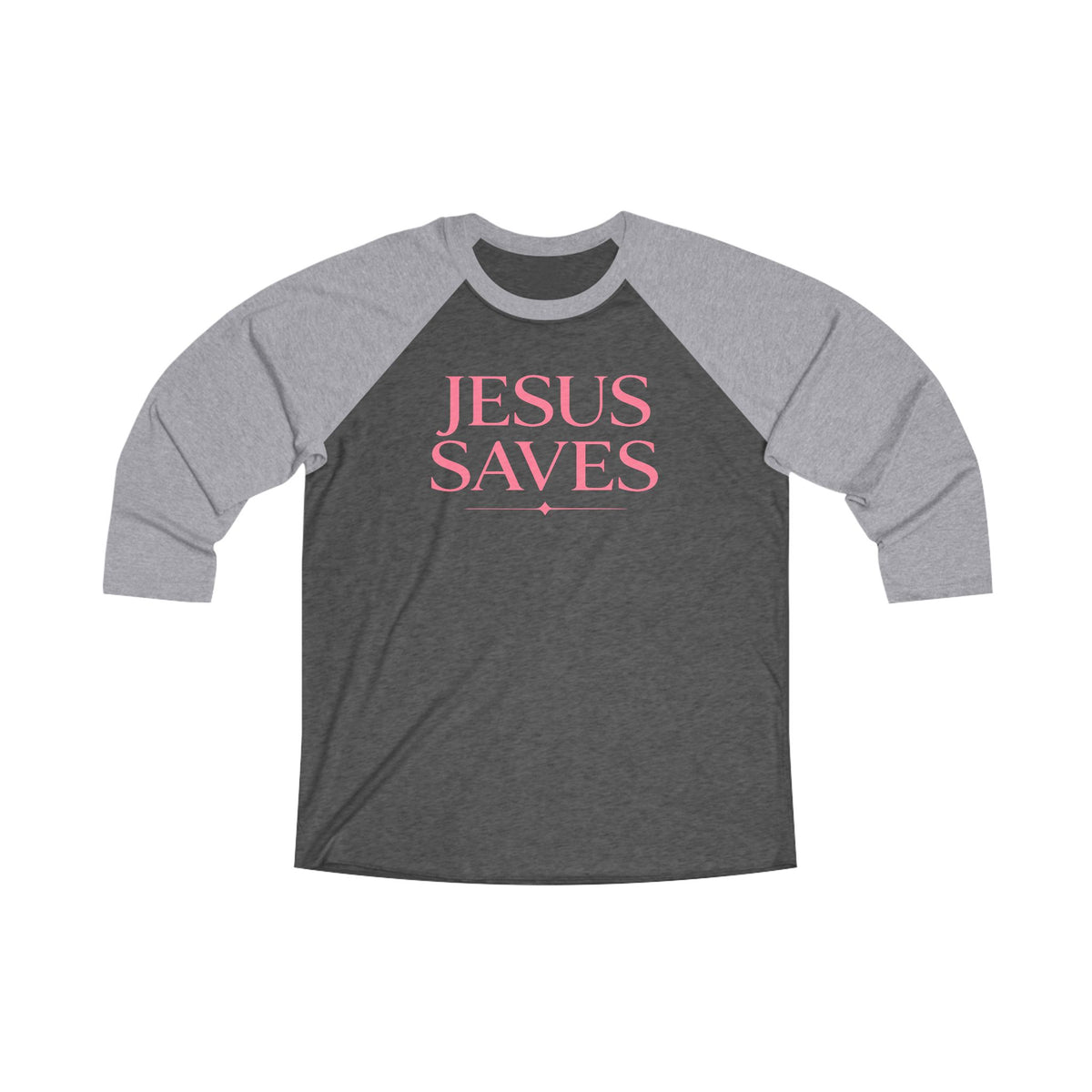 Jesus Saves | Premium, Long Sleeve Heather Raglan Baseball Tee