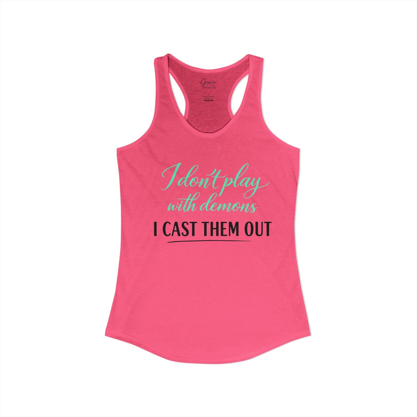 I Don't Play with Demons - Women's Combed, Ring-spun Cotton Poly Racerback Tank