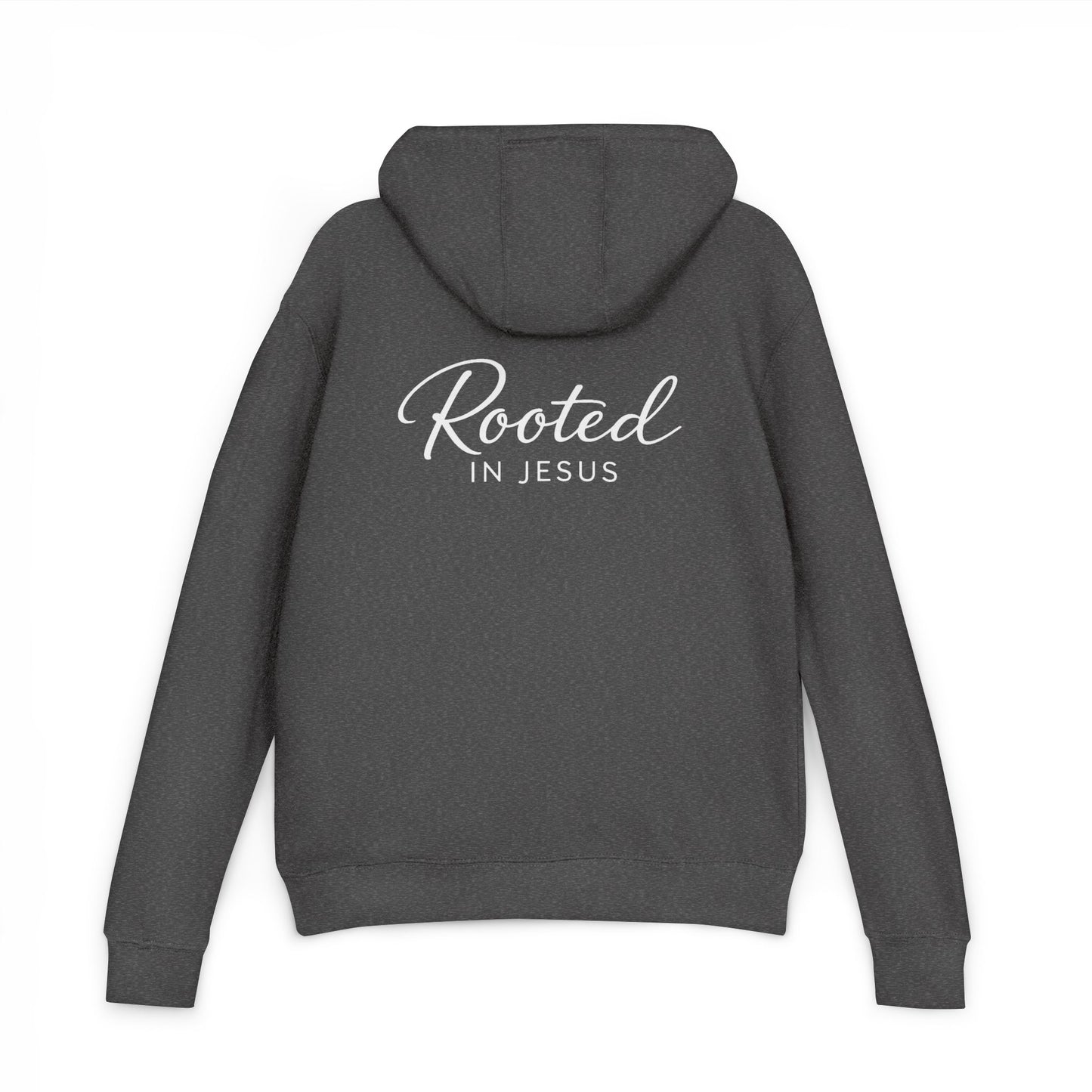Rooted in Jesus Hoodie | Lightweight French Terry Pullover Hoodie, 80% Cotton/20% Polyester, soft blended comfort.