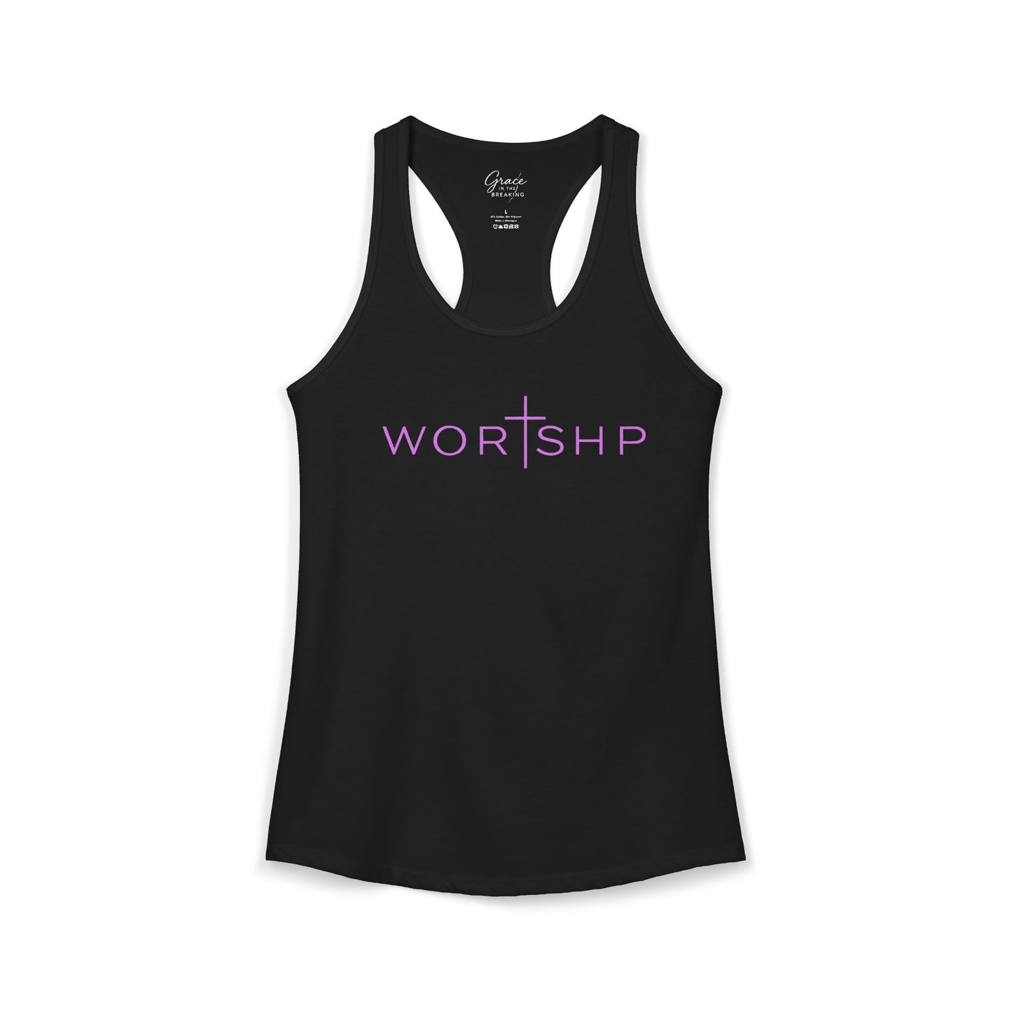 Worshp - Women's Combed, Ring-spun Cotton Poly Racerback Tank