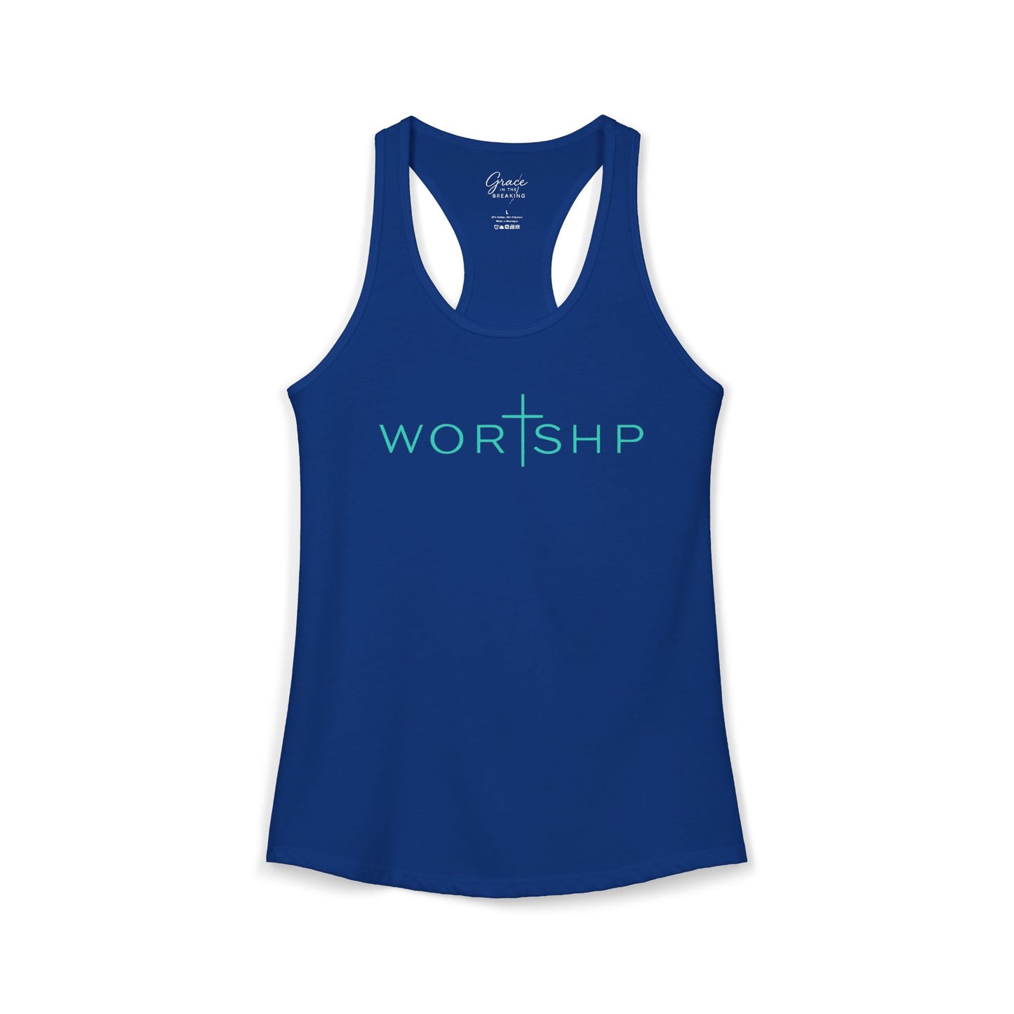 Worshp - Women's Combed, Ring-spun Cotton Poly Racerback Tank