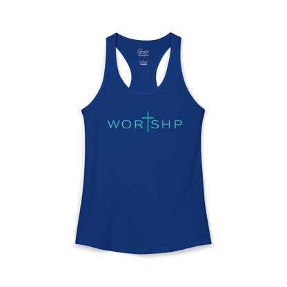 Worshp - Women's Combed, Ring-spun Cotton Poly Racerback Tank