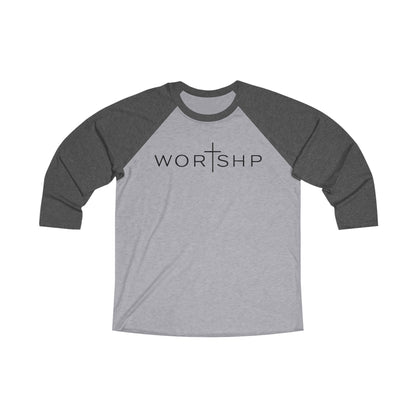 Worshp | Premium, Long Sleeve Heather Raglan Baseball Tee