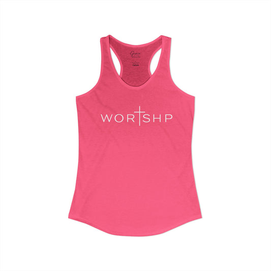 Worshp - Women's Combed, Ring-spun Cotton Poly Racerback Tank