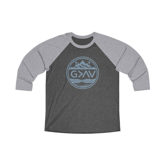 MountainTop | Premium, Long Sleeve Heather Raglan Baseball Tee