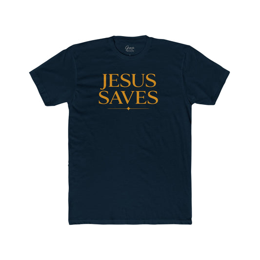 Jesus Saves | Men's Premium Basic Tee - Classic fit. Ultra-soft 100% Premium Cotton. Built for everyday wear.
