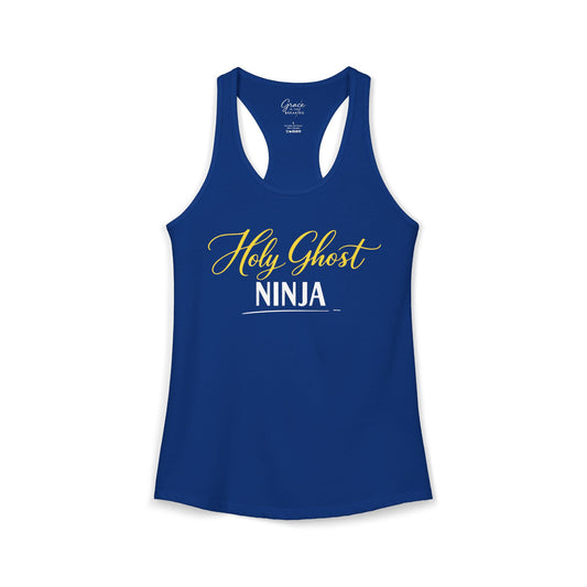 Holy Ghost Ninja - Women's Combed, Ring-spun Cotton Poly Racerback Tank