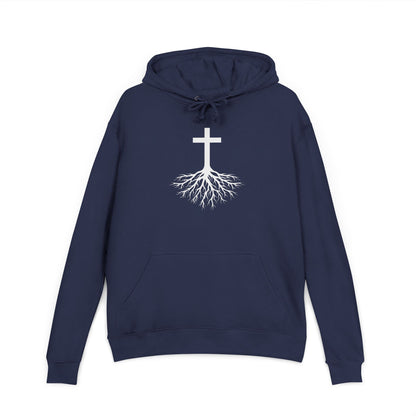 Rooted in Jesus Hoodie | Lightweight French Terry Pullover Hoodie, 80% Cotton/20% Polyester, soft blended comfort.