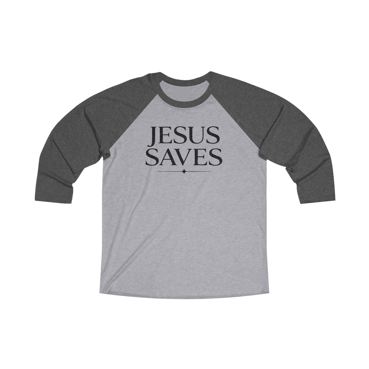 Jesus Saves | Premium, Long Sleeve Heather Raglan Baseball Tee