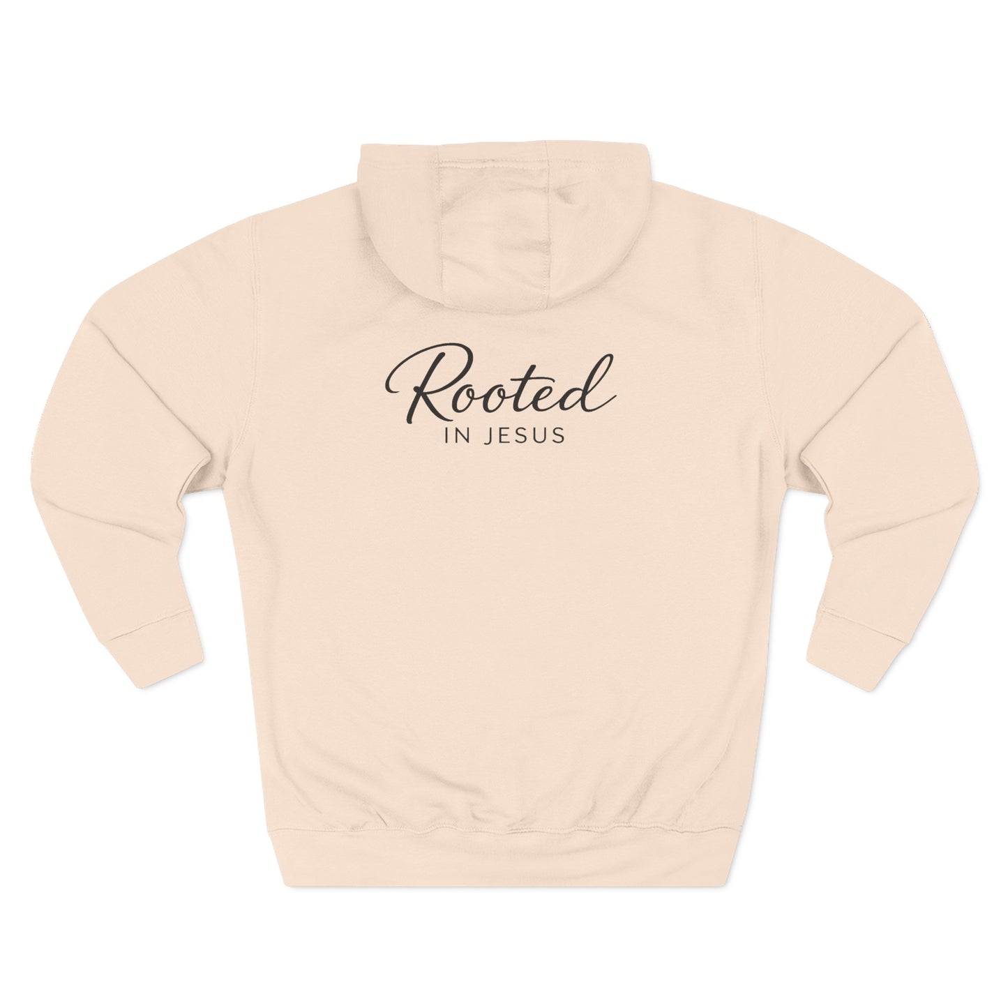 Rooted in Jesus — 80% Cotton/20%. Polyester, Premium Heavyweight Pullover Fleece