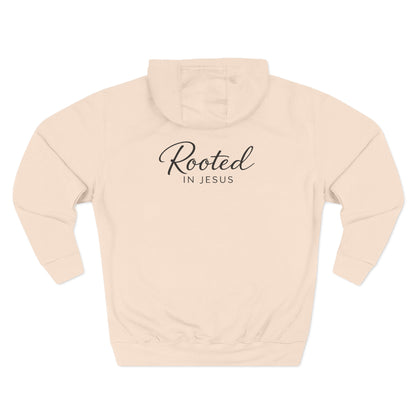 Rooted in Jesus — 80% Cotton/20%. Polyester, Premium Heavyweight Pullover Fleece