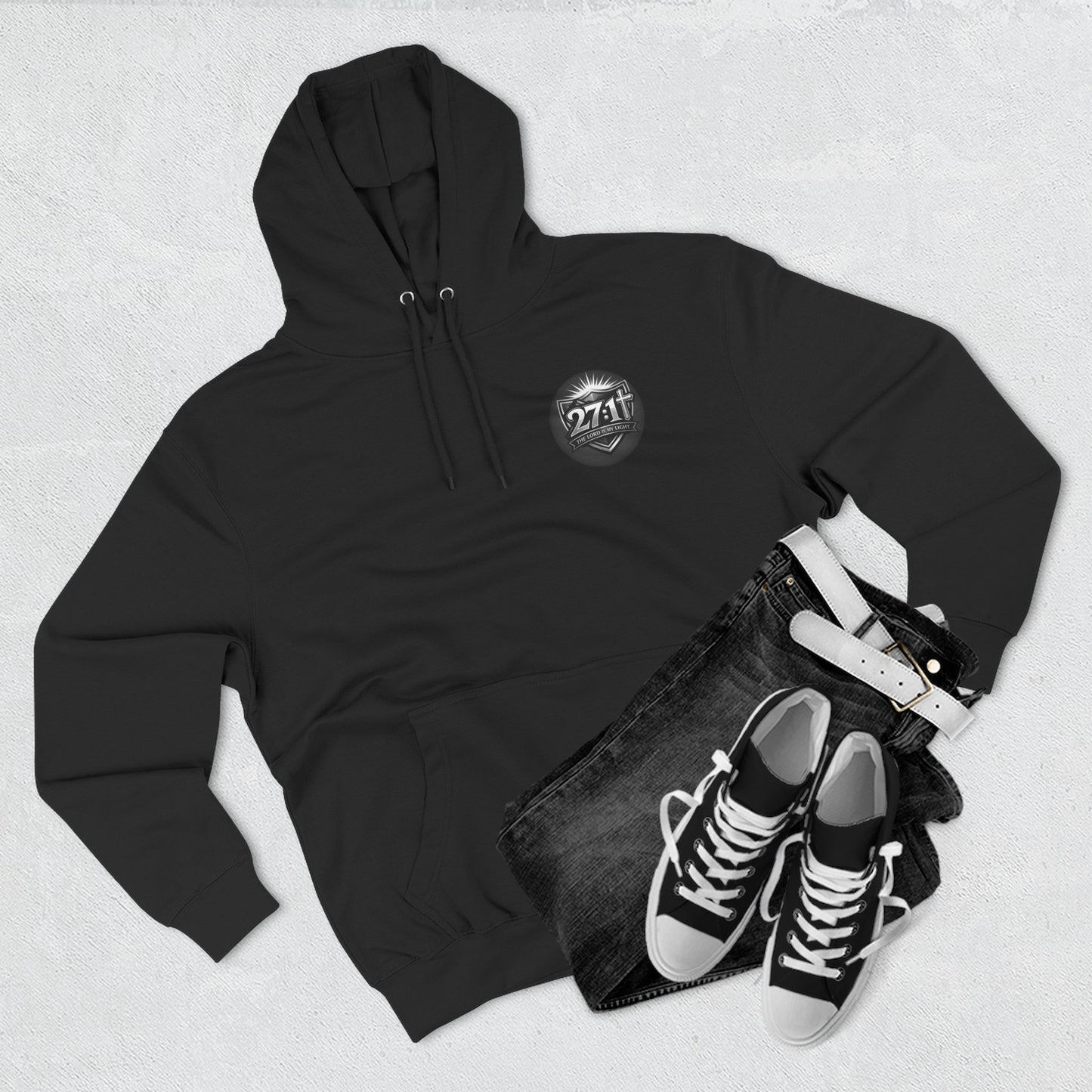 Psalm 27 | Men's 80% Cotton/20%. Polyester, Premium Heavyweight Pullover Fleece