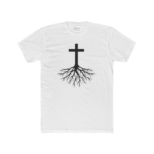 Rooted in Jesus Tee | Men's Premium Basic Tee - Classic fit. Ultra-soft 100% Premium Cotton. Built for everyday wear.