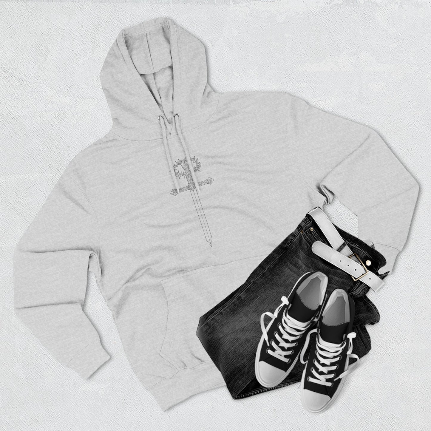 The Cross — Men's 80% Cotton/20%. Polyester, Premium Heavyweight Pullover Fleece