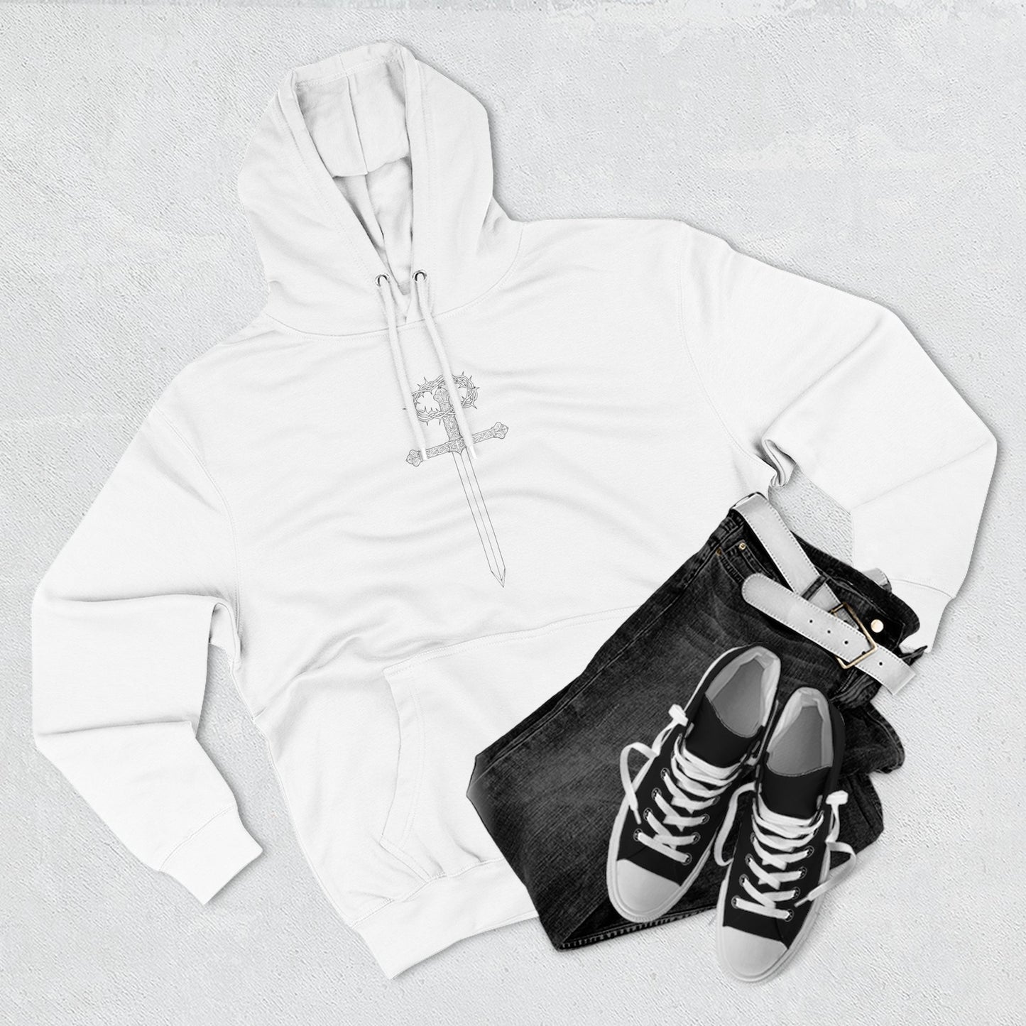 The Cross — Men's 80% Cotton/20%. Polyester, Premium Heavyweight Pullover Fleece