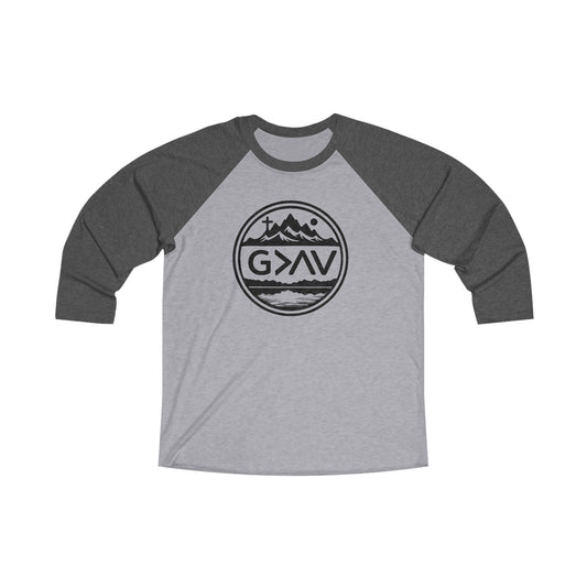 MountainTop | Premium, Long Sleeve Heather Raglan Baseball Tee