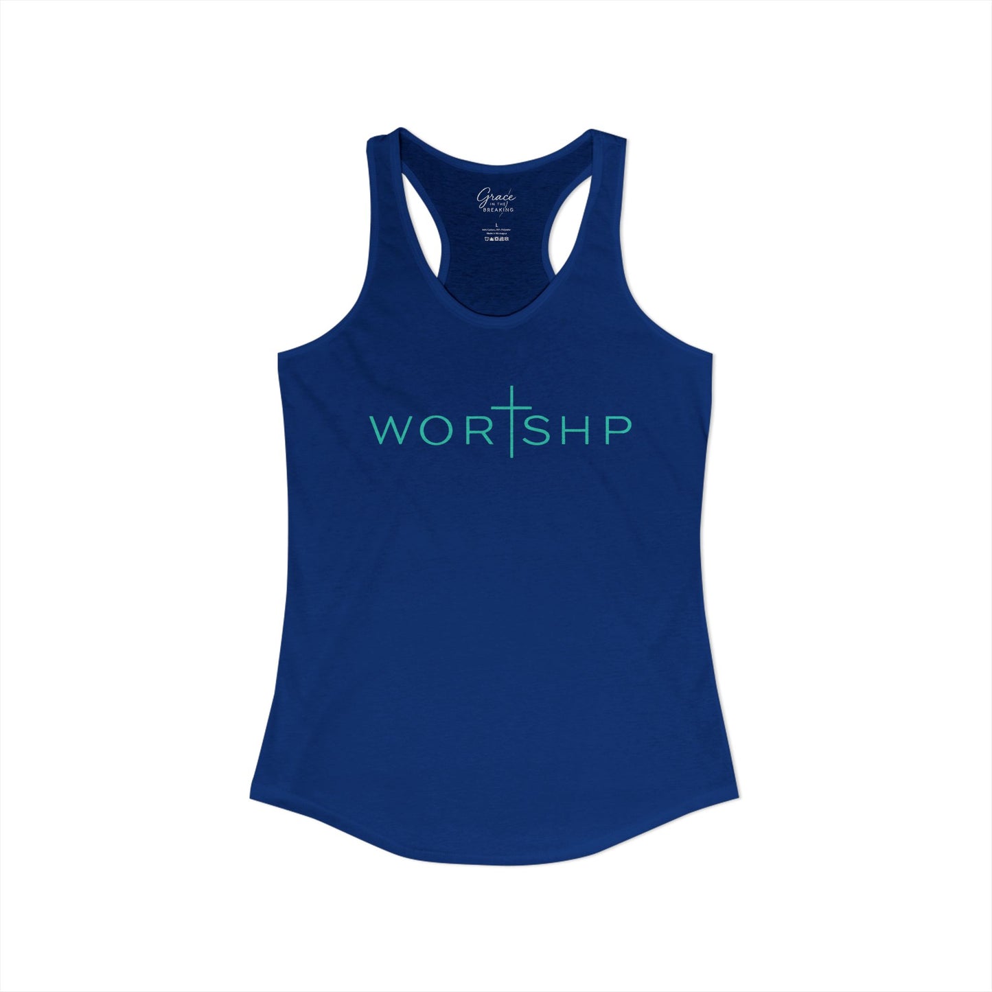 Worshp - Women's Combed, Ring-spun Cotton Poly Racerback Tank