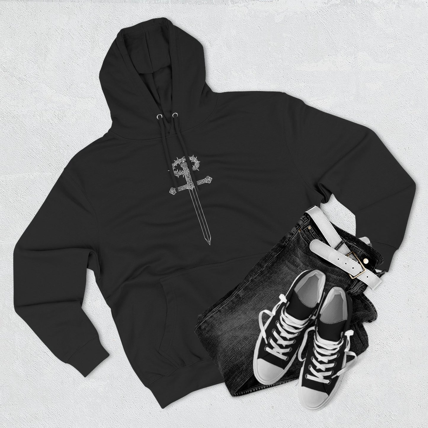The Cross — Men's 80% Cotton/20%. Polyester, Premium Heavyweight Pullover Fleece