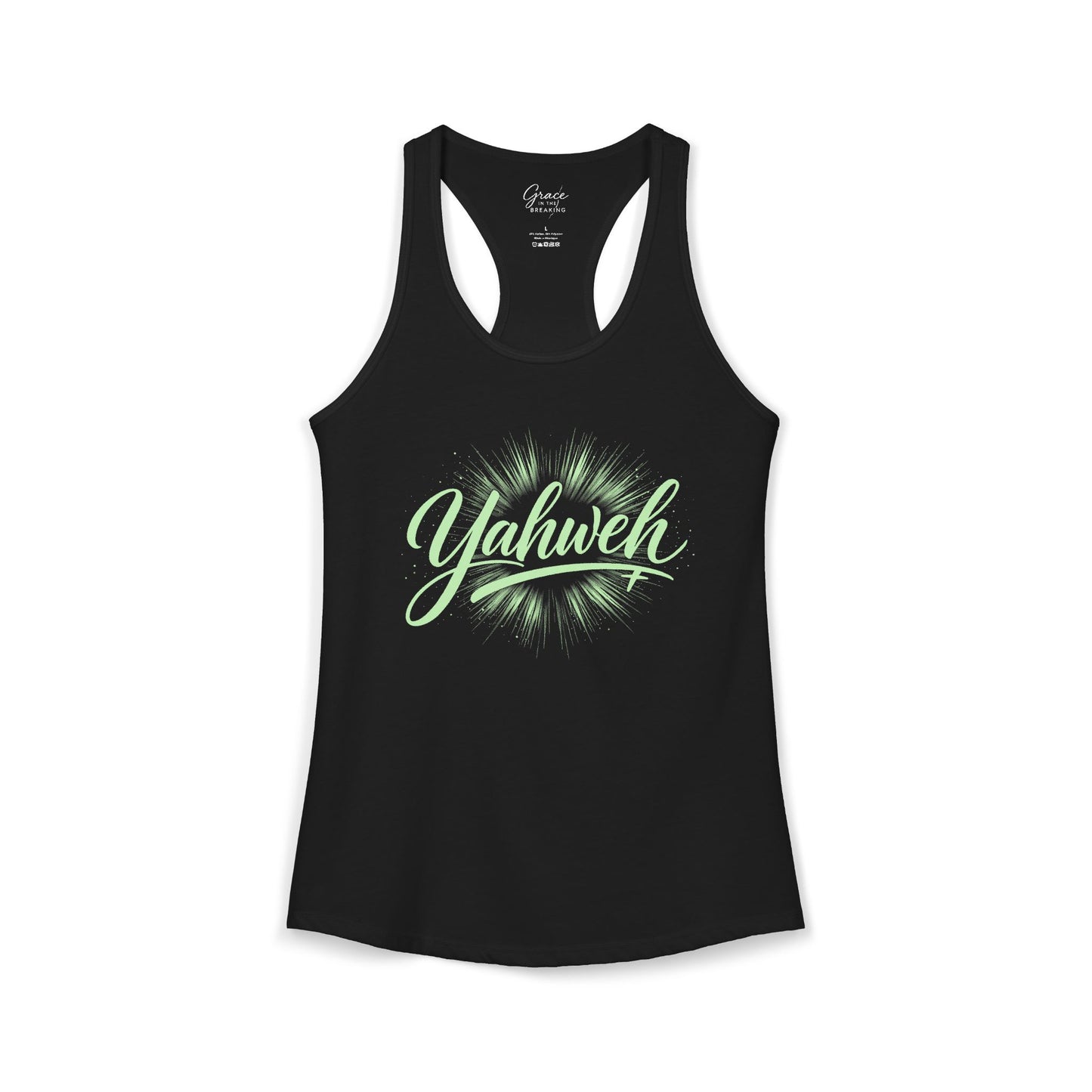 YahWeh - Women's Combed, Ring-spun Cotton Poly Racerback Tank